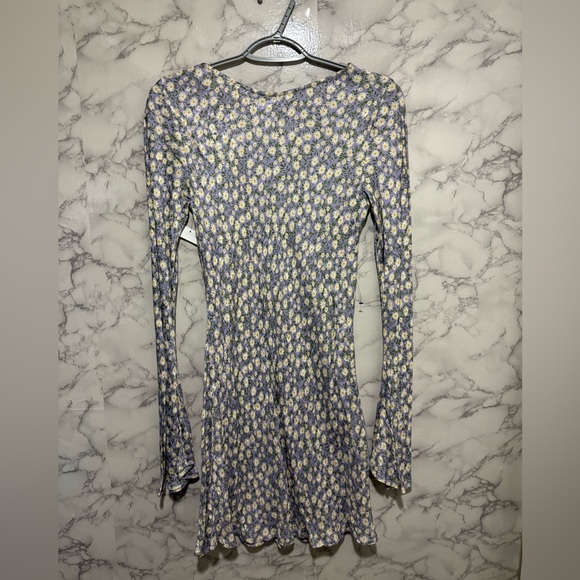 NEW TopShop Lavender Floral Long Sleeve Dress Size 4 - Picture 15 of 15